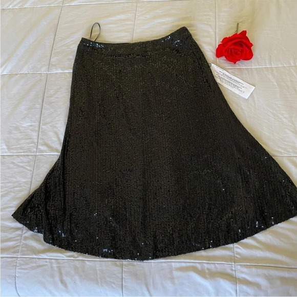 Dress the population black sequined midi skirt - Picture 1 of 9